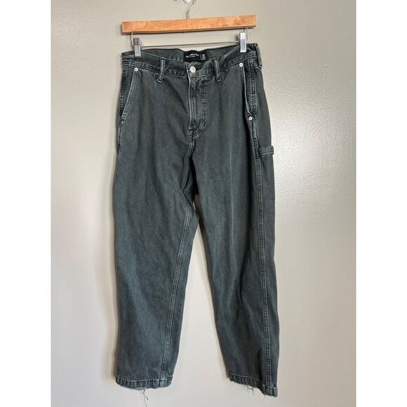 Abercrombie & Fitch 90’s loose black gray distressed jeans size 29 - Picture 1 of 9